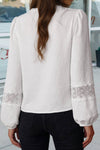 Floral Guipure Lace Patchwork Frilled Blouse