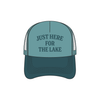 Just Here For The Lake Foam Trucker - Teal/Blue