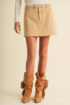 A-Line Garment-Dyed Denim Skort
