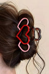 Valentine's Day Gifts Heart Design Contrasted Hair Claw Clip
