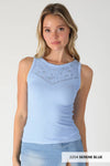 NS8484 - Lace Illusion Crew Neck Top
