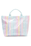 Striped Tote Bag with Glossy Finish