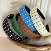 Retro Polka Dots Print Wide Headband MK2PPIM6W6HBD74