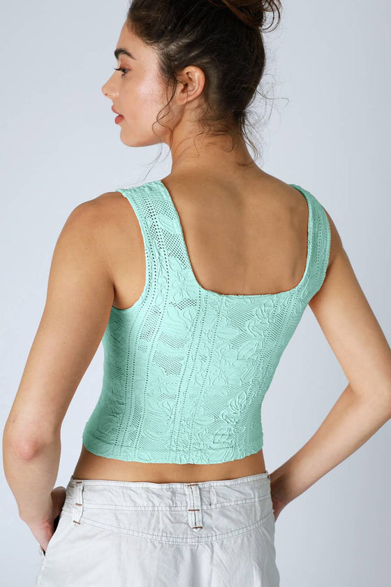 NS8396 - Double Lace Square Crop Top