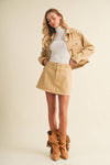 A-Line Garment-Dyed Denim Skort