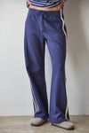 L8552 | Knit Cotton French Terry Side Contrast Trim Pants