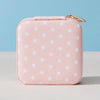 Polka Dot Pattern Print Portable Square Jewelry Box