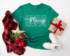 Christmas 2025 Merry Red Words Bella Holiday Graphic Tee
