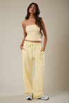 MID-RISE WIDE LEG SWEATPANTS