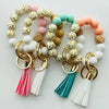 Bangle Keychain | Silicone Wristlet Key Ring | Bead Bracelet