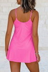 Solid Color Tunic Tank Dress Athletic Shorts Two Piece S-4X