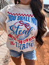 Thou Shall Not Steal Graphic Tee on Ivory