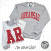 CUSTOM City/State Reversible Sport Grey Crewneck Sweatshirt