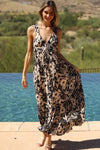 WOMEN'S V- NECK MAXI DRESS