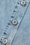 Light Wash Tiered Flowy Overall Denim Dress