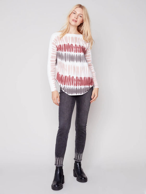 Charlie B SWEATER WITH MULTI-COLOR OMBRE'