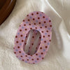 Retro Floral Print Plaid Oval Hair Claw MK2PPM6W6HCP276