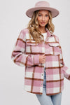 PLAID BRUSHED FLANNEL SHACKET