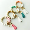 Bangle Keychain | Silicone Wristlet Key Ring | Bead Bracelet