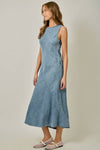 Bias Cut Draping Tencel Midi Dress
