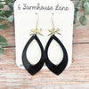Black Glitter Dangle Earrings: Game Day School Spirit Jewelry
