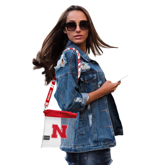 NCAA Nebraska Cornhuskers Clear Pattern Strap Bag