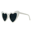 Heart Shaped Sunglasses - White Frames/Smoke Lenses