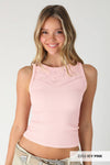 NS8484 - Lace Illusion Crew Neck Top