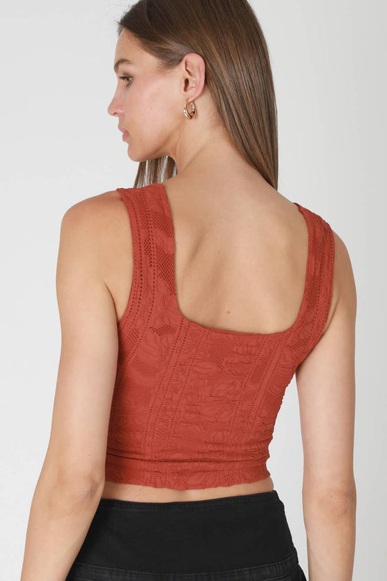 NS8396 - Double Lace Square Crop Top