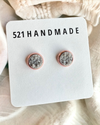 Gray Druzy Stud Earrings