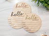 Hello World Baby Announcement Sign With Birth Stats 