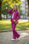 Fuchsia Girls stretchy active set.  (Fitted) GLP081906-AMY