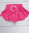 Lt. Pink & fuchsia Checkered printed Hi-Performance Shorts. SS020403-AMY