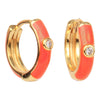 Red Team Color Huggie Hoop Earrings on Pennant Flag