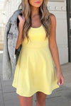 Solid Backless Tank Top Mini Dress | S-XL
