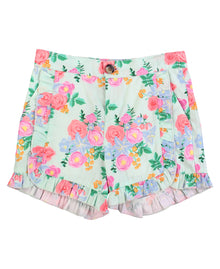  Girls Charming Meadow Kids Ruffle Trim Woven Shorts