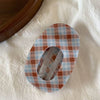 Retro Floral Print Plaid Oval Hair Claw MK2PPM6W6HCP276