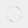 Dainty Boho Color Bead Cross Bracelet in 925 Sterling Silver