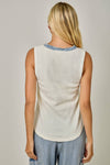 Washed Thermal Sleeveless Henley Top