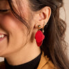 Red Pomegranate Weston Leather Drop Earring