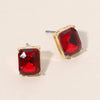 Emerald Cut Stone Stud Evening Earrings