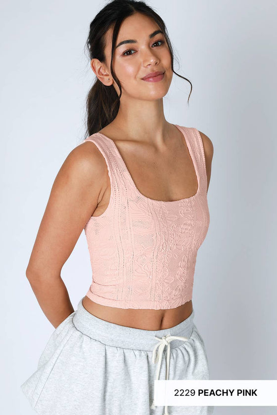 NS8396 - Double Lace Square Crop Top