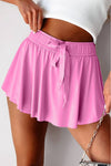 Drawstring Elastic Waistband Lined Tennis Skorts