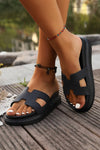 Cutout Design Open Toe Platform Slides