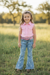 Coquette bow lt. blue denim jeans. PNG60122 SOL