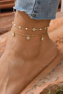 Daisy & Pearl Chain Anklet