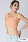 NS8255 - Shirred Square Neck Crop Top