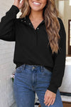 LAS Solid Snap Button Collar Sweatshirt (S-2XL)