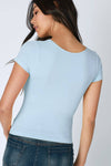 NS8386 - Double Twist Short Sleeve Top