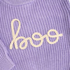 Boo Purple SWEATER Solid Knit Halloween Toddler Kids Top